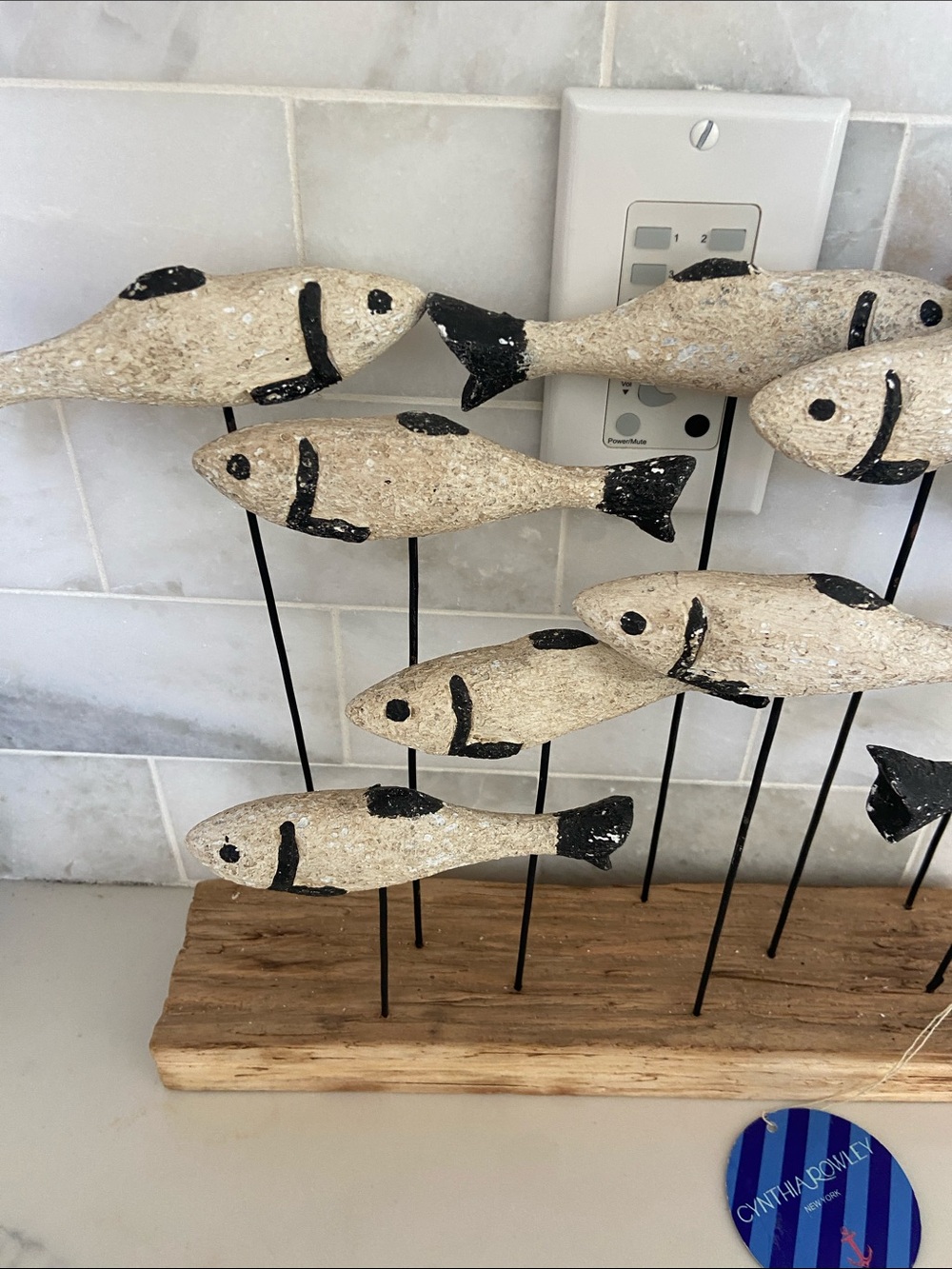 Handcrafted School of Fish Table Sculpture - Natural & Black - Picture 7 of 15